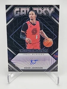 2022-23 Obsidian Galaxy Keon Johnson Auto #GI-KTB Purple Etch /75 Portland - Picture 1 of 3