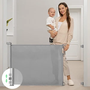 Retractable Baby Gate, Mesh Baby Gate or Mesh Dog Gate, 33" Tall,Extends up to - Picture 1 of 8