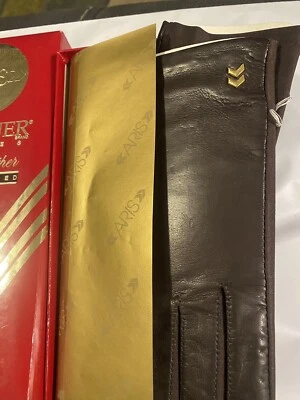 ISOTONER ARIS Womens Brown Dress Leather Antron Lined Wrist Length One Size - Image 1 of 4