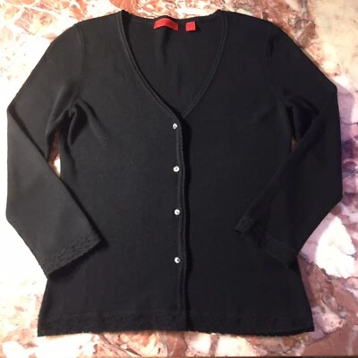 VENINI BLACK TWINSET: SHELL SIZE S/CARDIGAN SIZE XS.  63 % RAYON/37% NYLON KNIT - Image 1 of 4