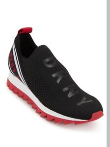 DKNY Slip On Runner Sneakers Red Back Elastic Back 2005 Women's Size 10M
