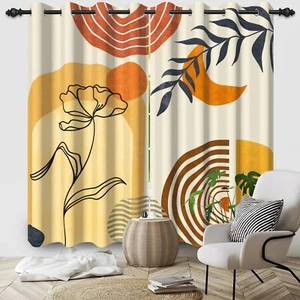 Boho Mid Century Blackout Curtains 2Panels 84inches Length Modern Yellow Gold... - Picture 1 of 7