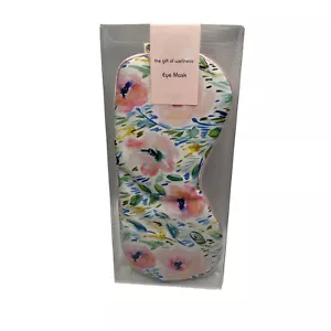 Satin Pink Floral Eye Mask Sleep Mask Velvet Polyester The Gift Of Wellness - Foto 1 di 6