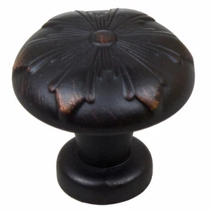 GlideRite 1-1/8" Dia Round Snowflake Cabinet Knob Oil Rubbed Bronze 87420-ORB-1 - Picture 1 of 5