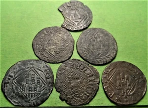 ENRIQUE IV, Blanca de Rombo, Lote de 6 monedas diferentes cecas. Cu - Imagen 1 de 2