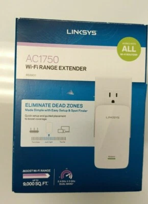 LINKSYS AC1750 Wi-Fi Range Extender RE6800 Boost Wi-Fi Range - NOB - Image 1 of 4