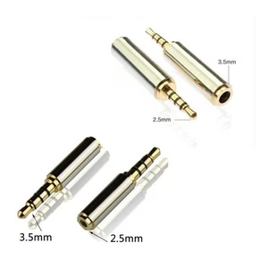 gold-plated 2.5mm to 3.5mm Male Female Stereo Mic Audio Earphone Jack Adapter - Picture 1 of 6