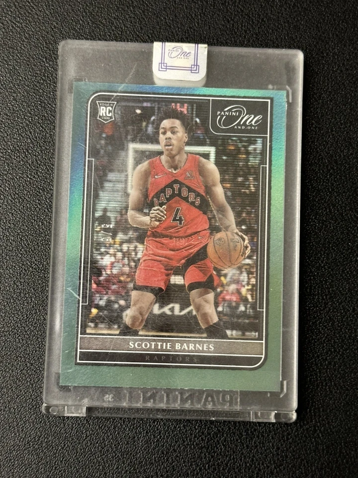 2021-22 Panini One And One Scottie Barnes Green Rookie RC  5/5  #117 - Image 1 of 2