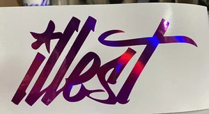 illest sticker racing JDM car window decal Fuchsia Purple Pink oil slick - Foto 1 di 3