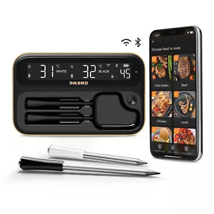 INKBIRD Wireless Meat Thermometer INT-12BW Bluetooth Wifi Oven Grill Kitchen BBQ - Picture 1 of 10