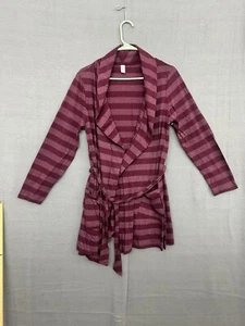 Flirtitude Women’s Robe Striped Soft Belted Pocket Size Medium - Picture 1 of 10