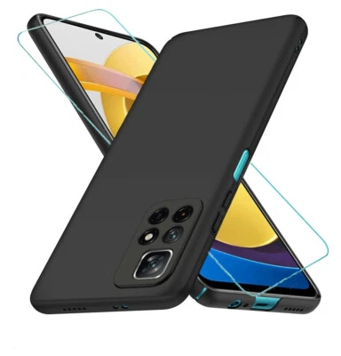 Coque Silicone Noir + Verre Trempe Pour Poco M4 Pro 5G Little Boutik®