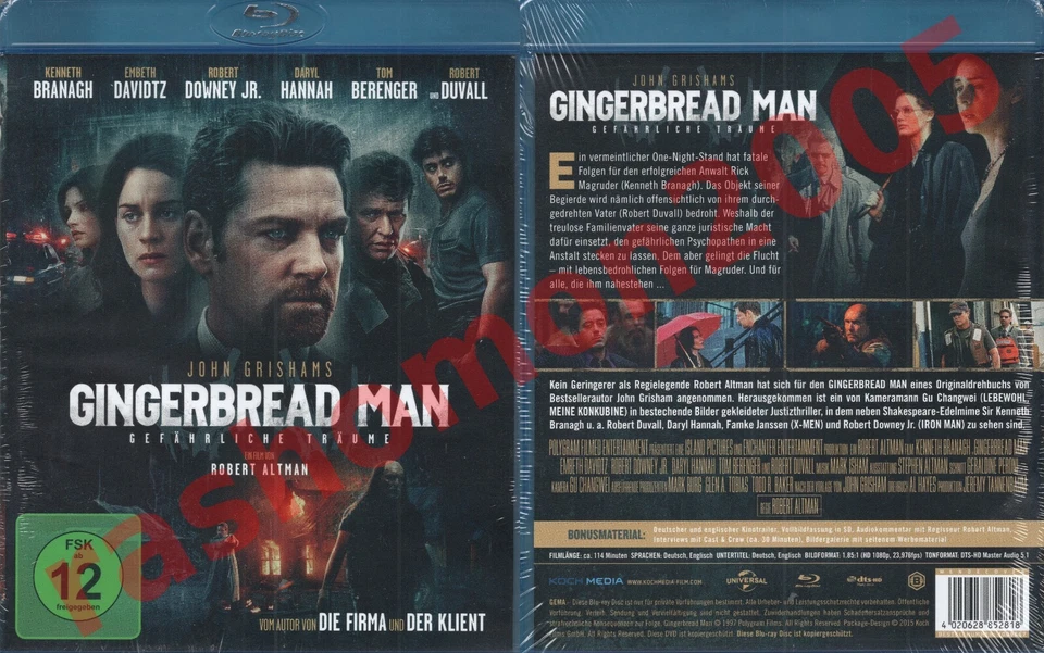 Blu-Ray THE GINGERBREAD MAN (1998) Kenneth Branagh Robert Downey Jr Region B NEW - Image 1 of 1
