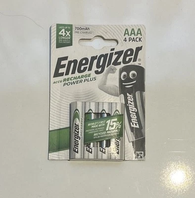 ENERGIZER Rechargeable Batteries 4 pack of AAA BATTERIES NEW 700mAh - Image 1 of 2