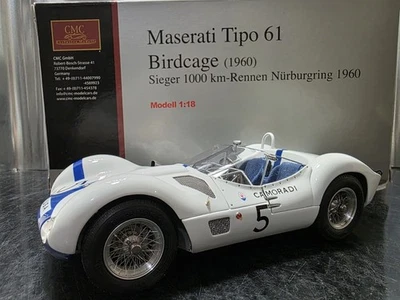 CMC 1960 Maserati Tipo 61 Birdcage Seiger 1000 1:18 Scale Diecast Race Car M047 - Image 1 of 4