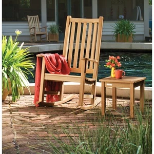 Oxford Garden Classic Natural Teak Rocking Chair Brown Single - Picture 1 of 4
