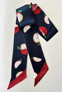 ๐๐ CUTE!!๐ NEW KATE SPADE NEW YORK "Apple" Silk Skinny Scarf - Picture 1 of 9