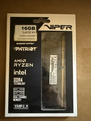 Patriot Viper Blackout 16GB DDR4 3200MHz Memory Module Kit New - Image 1 of 4