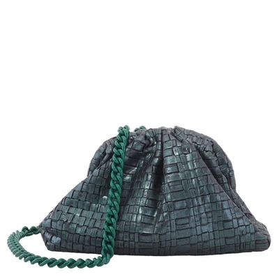 Maria La Rosa Mini Game Laminated Clutch Bag BR22.23.1 MLR-FOREST GREEN - Image 1 of 4