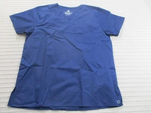 Wonder Wink Workflex Unisex Scrub Shirt Small Blue Short Sleeve V Neck Pocket  - Picture 1 of 11