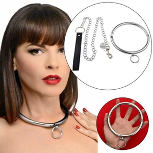 Frauen Halsband Metal Mit O-Ring Abschliessbar Halsreif BDSM Sklavin Bondage! - Bild 1 von 22