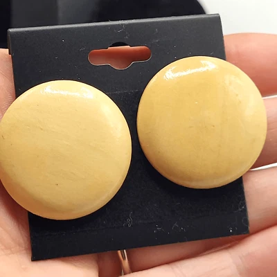 Богемские деревянные серьги-гвоздики кабошон сзади 1,25 дюйма - Изображение 1 из 2