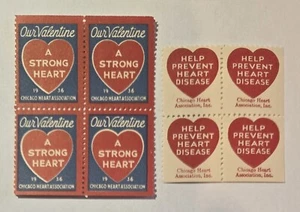 1934 & 1936 Chicago Heart Association Siegel. postfrisch. 4er Blöcke - Bild 1 von 2