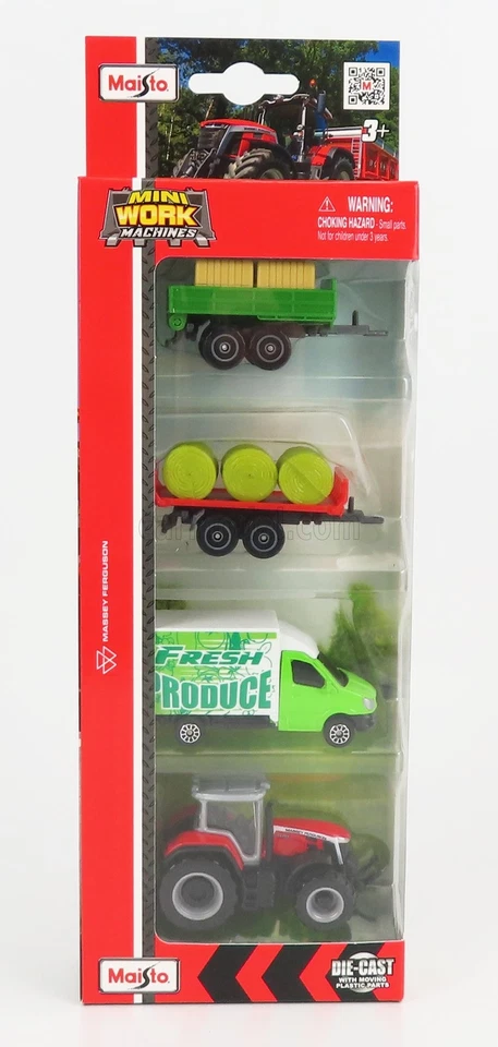 1/64 MAISTO - MASSEY FERGUSON - SET 4X 8S.265 TRACTOR 2020 - TRUCK - 12563M - Immagine 1 di 1