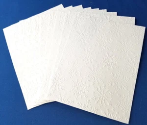 Papel cartulina 10 copos de nieve blanco en relieve A2 frentes de tarjetas recuerdos - Imagen 1 de 4