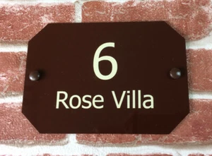 Placa de letrero de casa moderna de acrílico de primera calidad | Elección de fuentes y colores | - Imagen 1 de 12