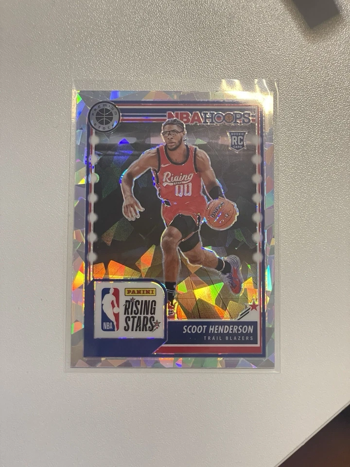 2023-24 Hoops Premium Scoot Henderson RC Rising Stars Cracked Ice - Trailblazers - Image 1 of 1