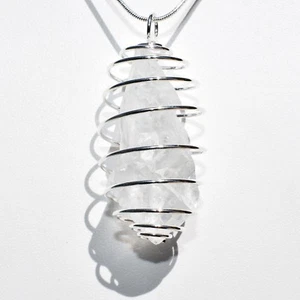 CHARGED Satyaloka Azez Quartz Pendant + 20" Stainless Steel Chain + Charger - Picture 1 of 12