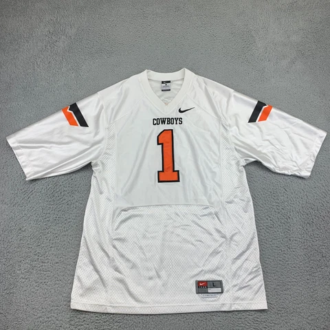 Oklahoma State Cowboys Jersey Mens Large White #1 Nike NCAA OSU Football Cover