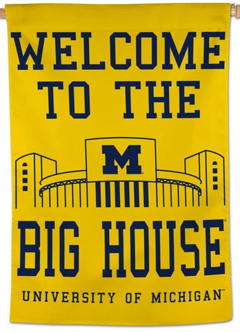 Michigan Wolverines Football WELCOME TO THE BIG HOUSE NCAA 28x40 WALL BANNER Cover