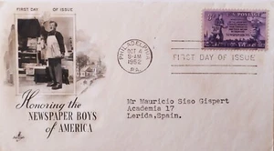 Estados Unidos. Sobre Primer Día. 1952. 3 Cents Newspaperboys - Imagen 1 de 2