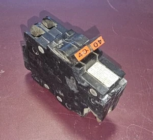 FPE Federal Pacific 40 Amp 2 Pole NC240 Stab-Lok Breaker Mini THIN NC - Chipped - Picture 1 of 4