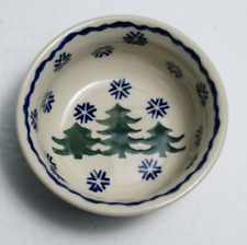 Polish Pottery CHRISTMAS TREE Snow Bowl Boleslawiec Ceramika Boleslawca