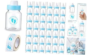 48 Pcs 1.5 x 3.5 Inch Baby Shower Mini Milk Bottle with 500 Adhesive Thank - Picture 1 of 7