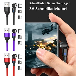 3A Magnet Schnell Ladekabel für Handy Micro USB Typ C Datenkabel Samsung 3 in 1 - Bild 1 von 21