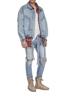 NWT FEAR OF GOD Sixth Collection Double Front Relaxed Fit Belted Denim Jeans 31