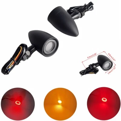 Luz de señal de giro negra lámpara trasera de freno para Honda Goldwing 1800 Suzuki Boulevard Foto 1 de 4