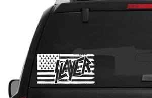 Slayer American Flag Vinyl Decal Window Sticker Thrash Heavy Metal Rock n Roll - Picture 1 of 19