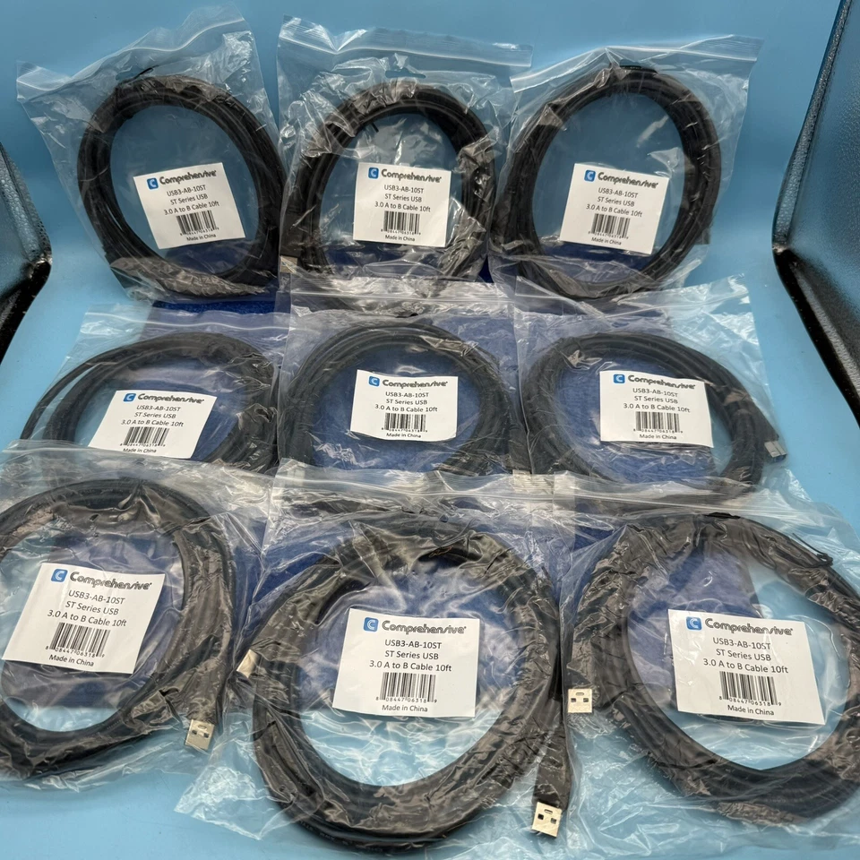 9x Comprehensive USB3-AB-10ST 10FT USB 3.0 A Male to B Male Cable - Image 1 of 2