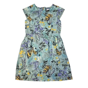 Gap Kids Girls Blue Chambray A-line Dress XXL Blue Butterfly Floral S/S Spring - Picture 1 of 9