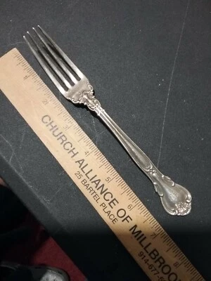 Gorham vintage Sterling Silver monogrammed M dinner fork 7"  - Image 1 of 4