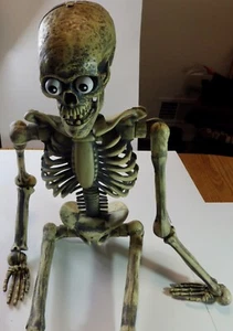 Vintage Gemmy Jack Skeleton Joke Telling Talking Eyes Pop Out Halloween Prop 36” - Picture 1 of 9