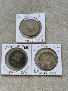 Lot Of 3 Silver Half Dollars 1946 Washington 1925 Stone Mountain 1893 Columbian - Picture 1 of 7