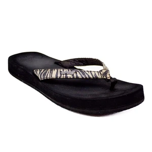 Sandalias chanclas Reef para mujer talla 7 negras con cojín estrella - Imagen 1 de 9