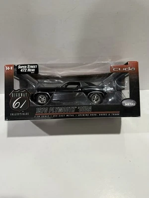 1/18 Highway 61 negro con rayas azules Plymouth Cuda 1967 Foto 1 de 2