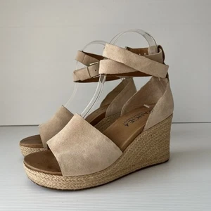 FRANKIE4 6 Women’s Nadia Wedge Heel Suede Leather Ankle Strap Warmsand RRP $220 - Picture 1 of 13